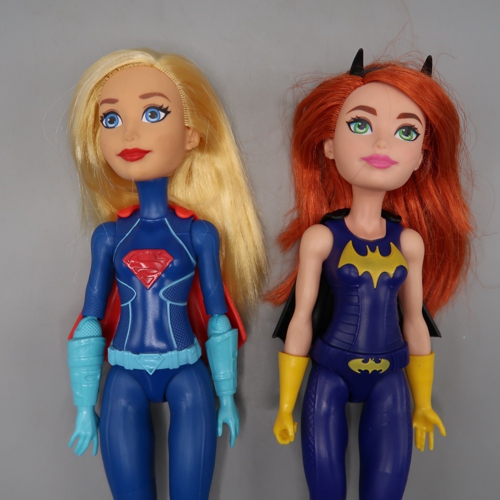 Mattel DC Comics Super Hero Girls Supergirl & Batgirl Doll 12" Figure 2015‎ lot